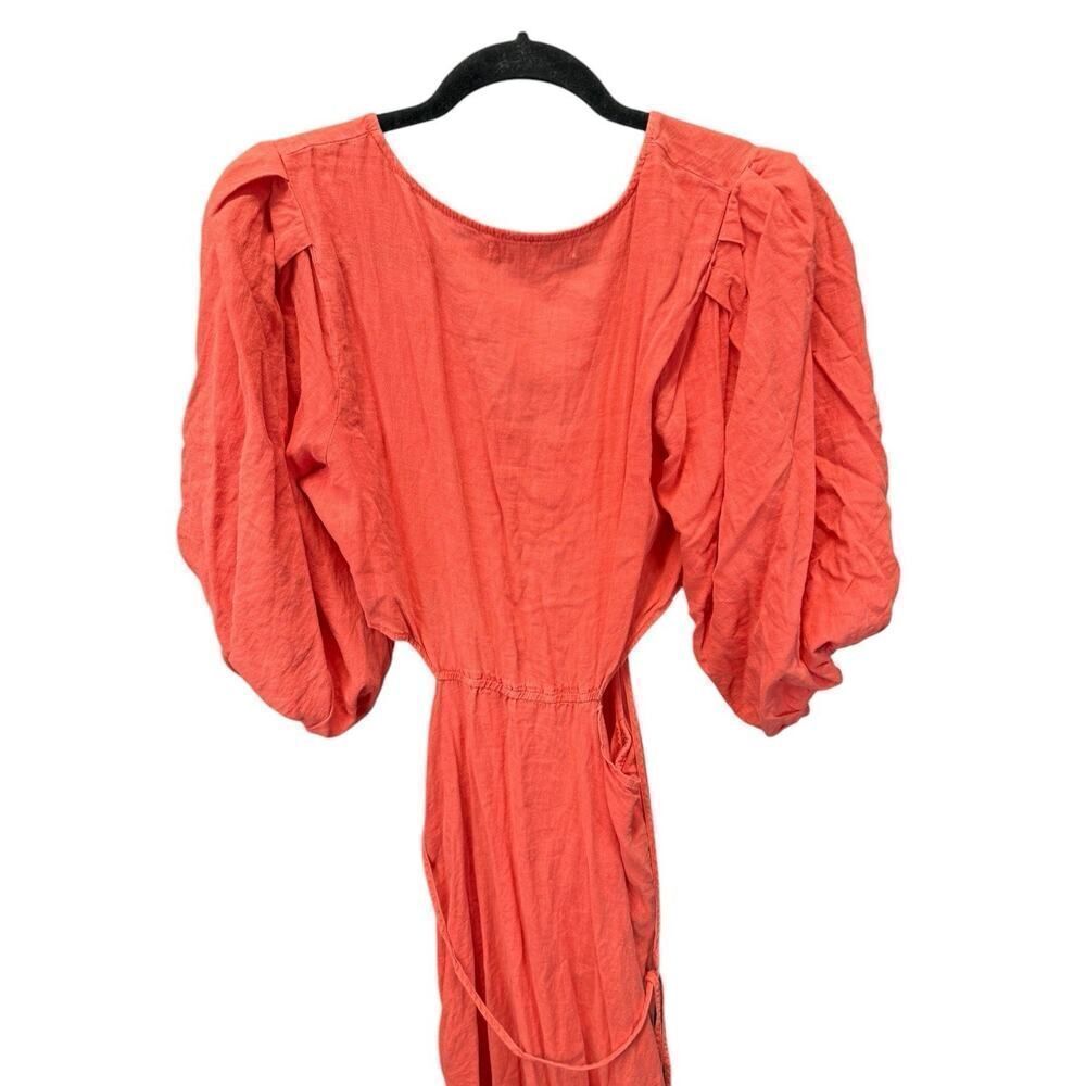 Young Fabulous & Broke High Tea Tiger Lily Linen Blend Midi Dress Size M cut off - Picture 6 of 10
